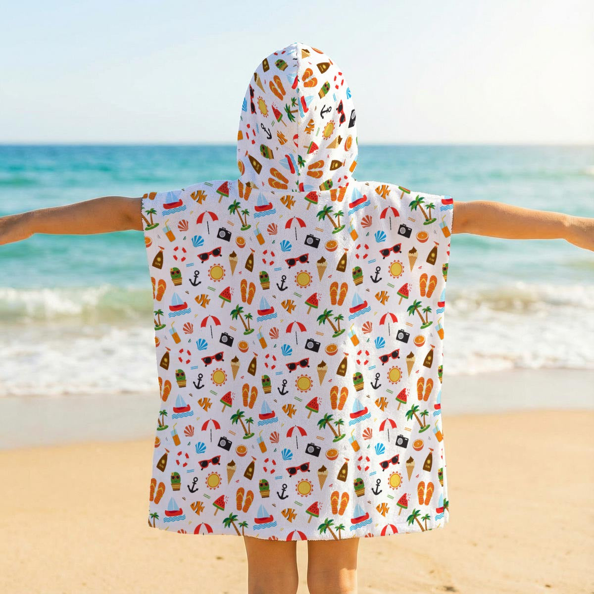 Beach Time Kid's Hooded Towel Poncho