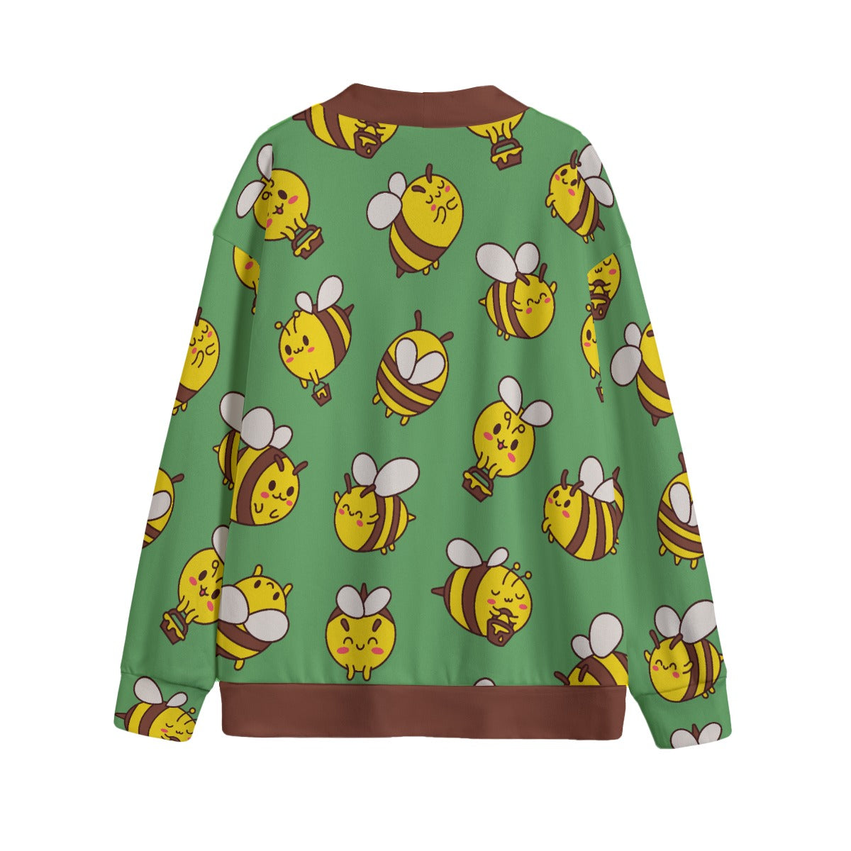 Busy Bees Unisex V-neck Cardigan With Button Closure