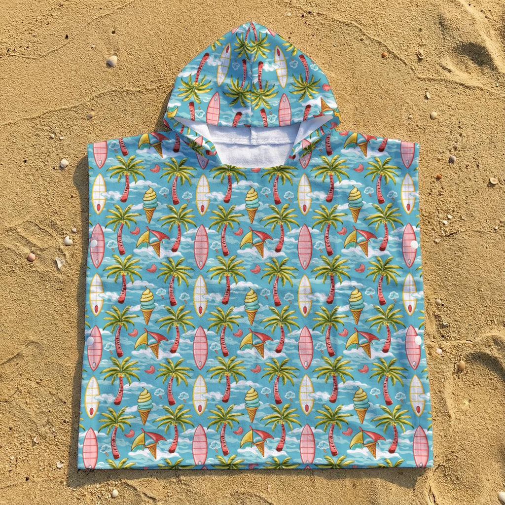 Summer Surf Kid's Hooded Towel Poncho
