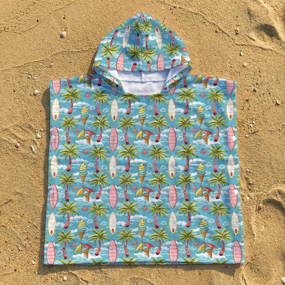 Summer Surf Kid's Hooded Towel Poncho