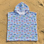 Colourful Cars Kid's Hooded Towel Poncho