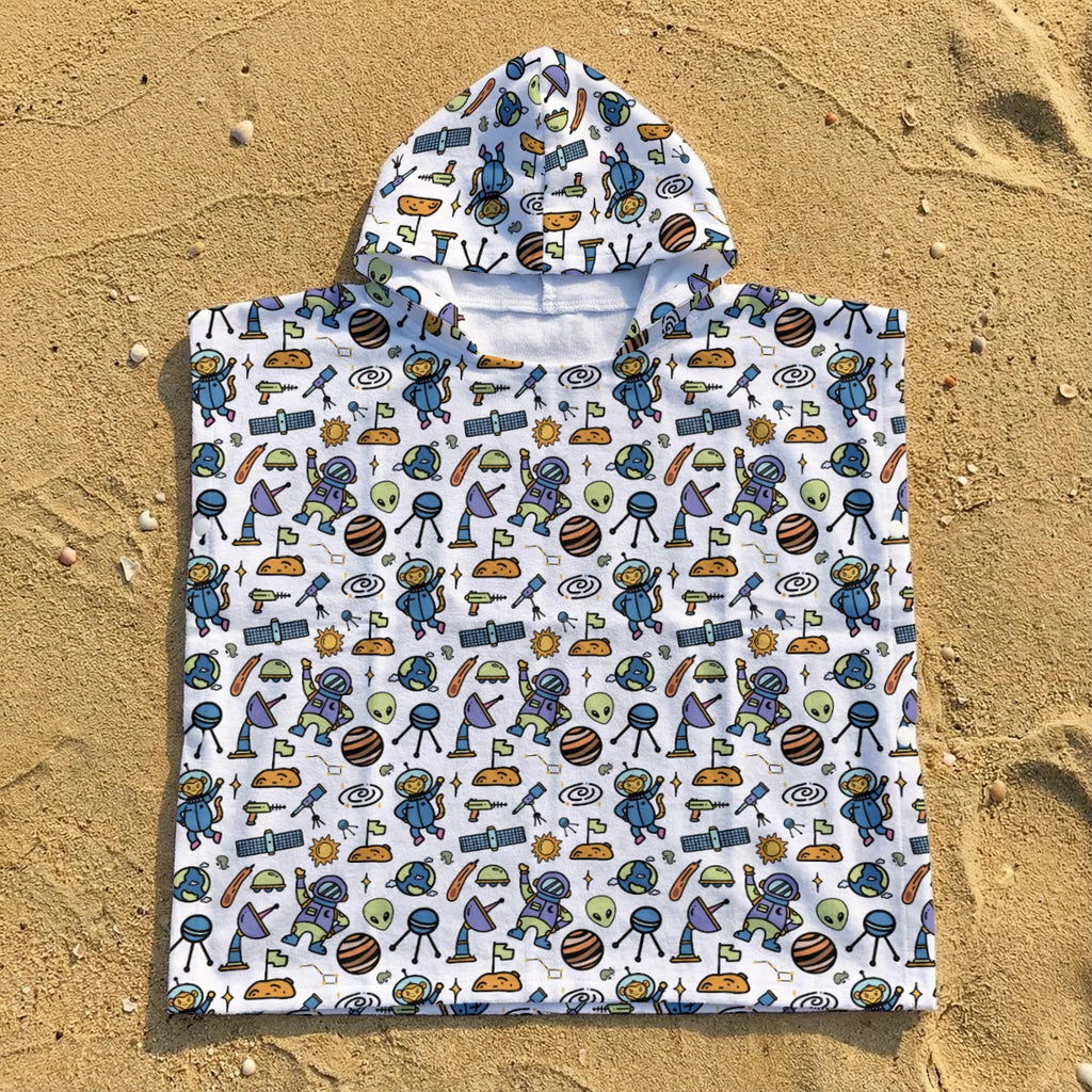 All About Space Kid's Hooded Towel Poncho