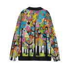 Trippy Trees Unisex V-neck Cardigan With Button Closure