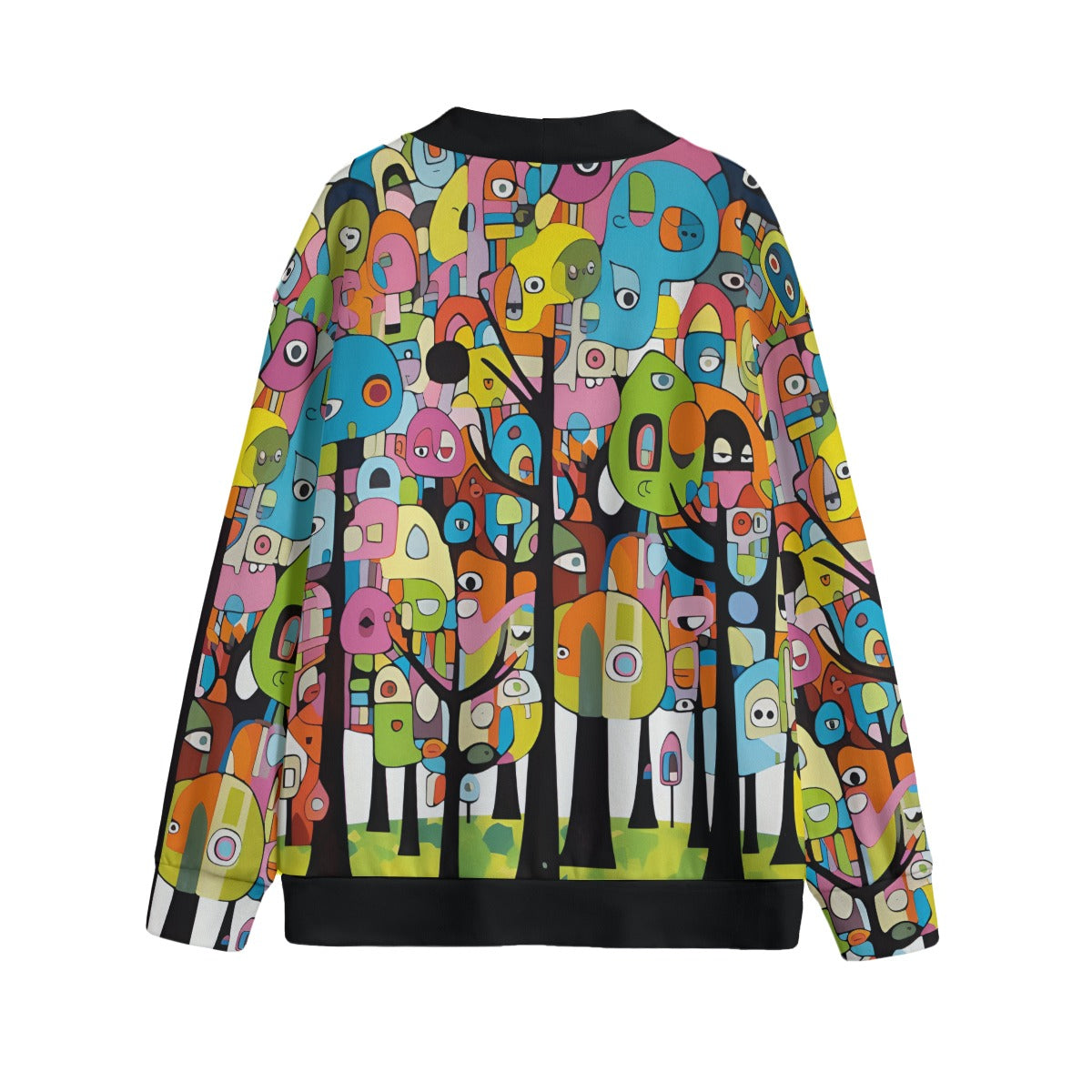 Trippy Trees Unisex V-neck Cardigan With Button Closure