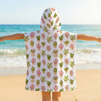Cactus Pots And Flowers Kid's Hooded Towel Poncho