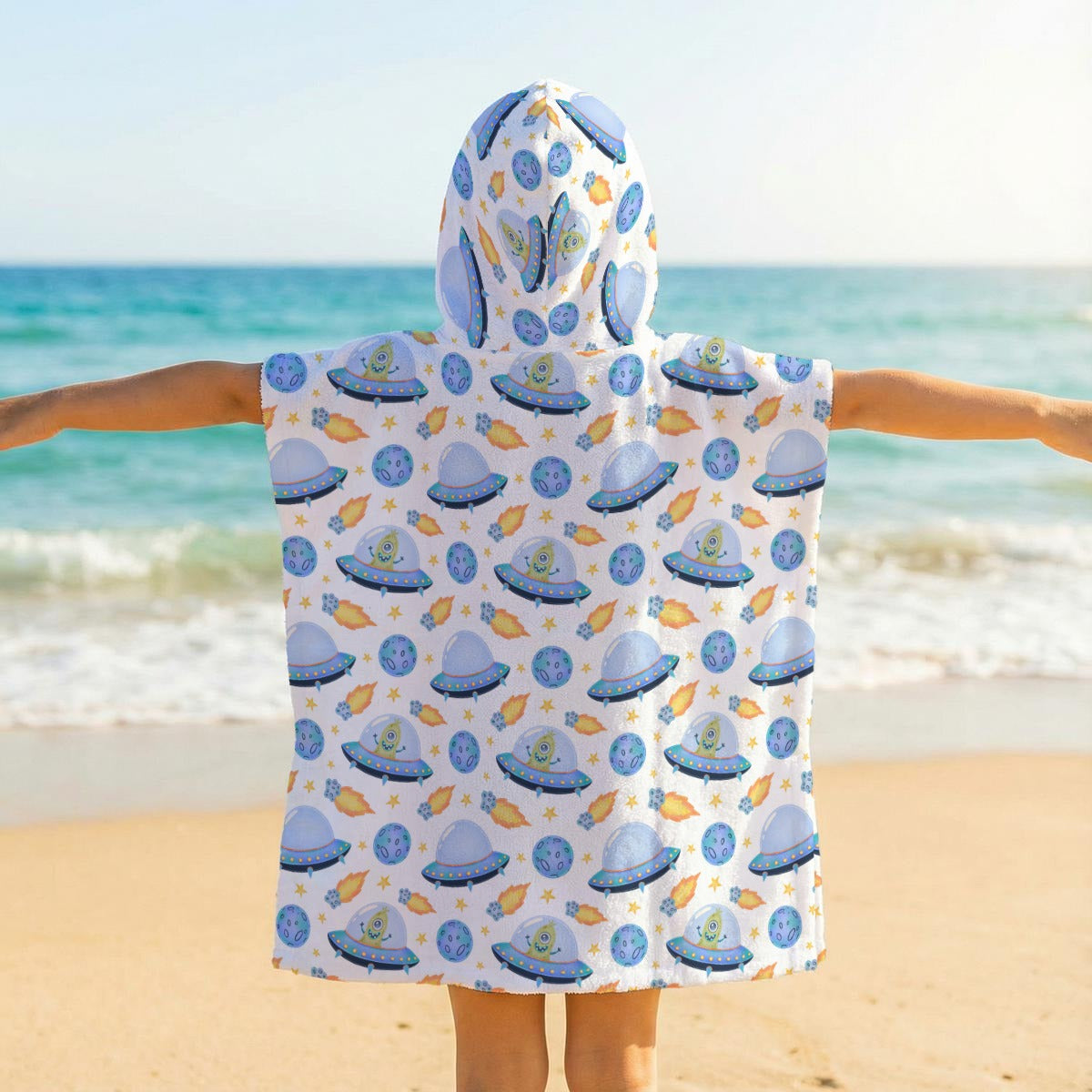UFO's Kid's Hooded Towel Poncho