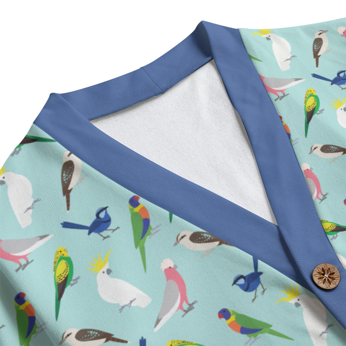 Australian Birds Unisex V-neck Cardigan With Button Closure