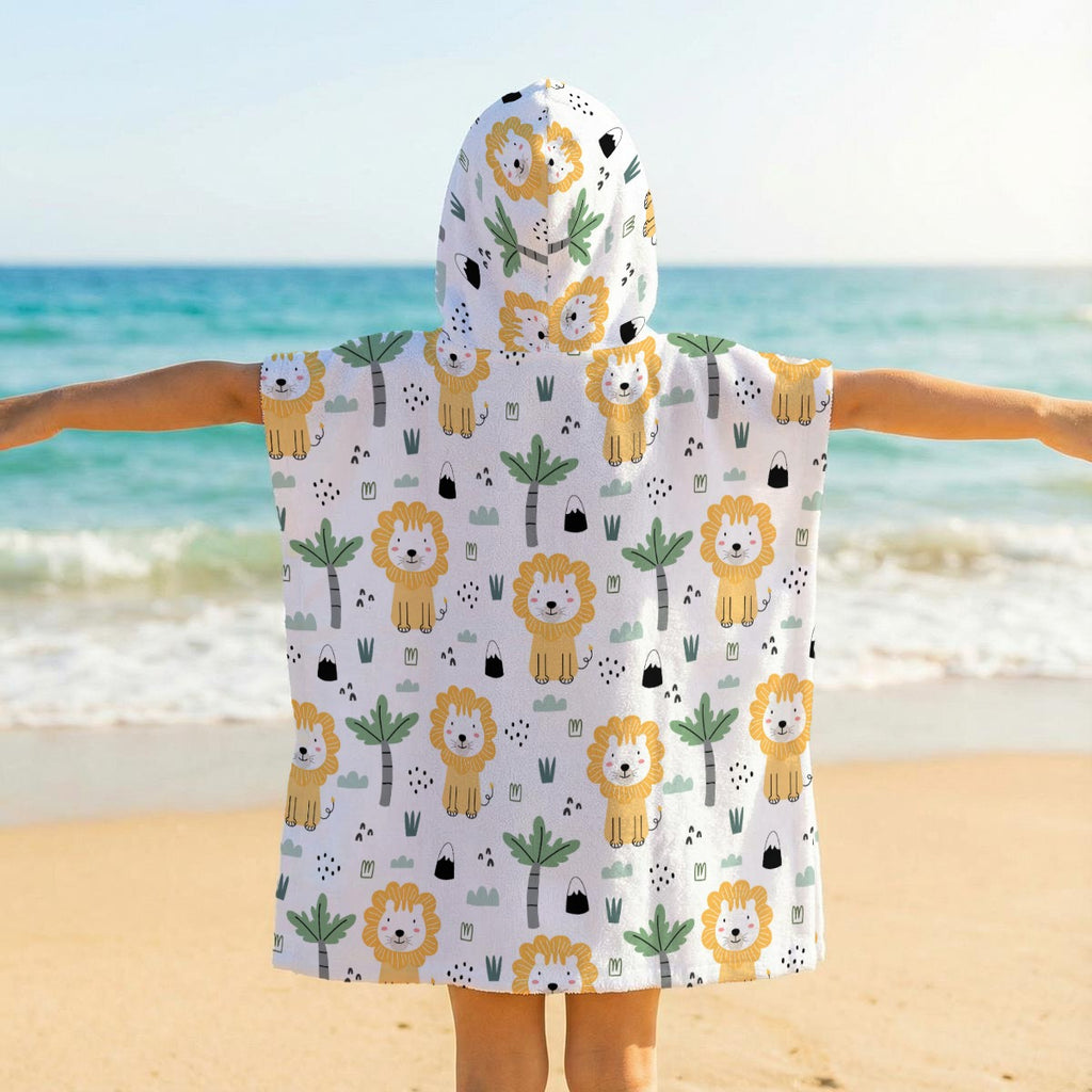 Lions Kid's Hooded Towel Poncho