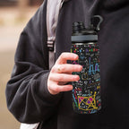 Math Scribbles - Insulated Water Bottle with Dual-Use Lid (18oz) Insulated Water Bottle with Dual-Use Lid (18oz) Maths Printed Offshore
