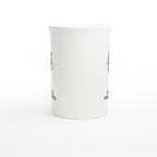 Astronaut, All We Need Is Love, Peace And A Little Space - White 10oz Porcelain Slim Mug Porcelain Mug Globally Fulfilled Space