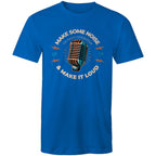 Make Some Noise, Microphone - Mens T-Shirt Bright Royal Mens T-shirt Music Printed In Australia