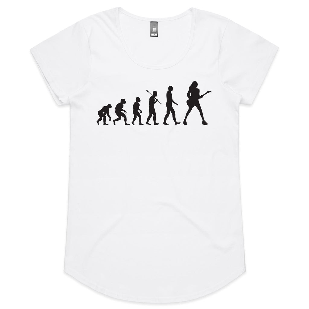 Guitarist Evolution - Womens Scoop Neck T-Shirt White