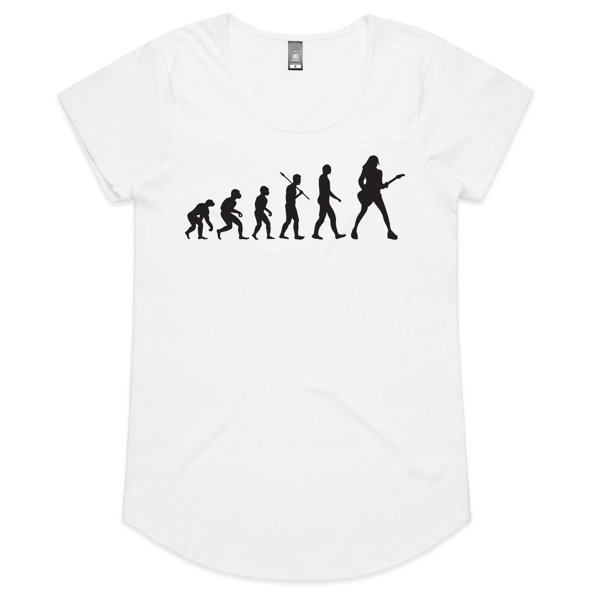 Guitarist Evolution - Womens Scoop Neck T-Shirt White