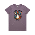 Good Vibes Only, Hippie Mushroom With Sunglasses - Womens T-shirt