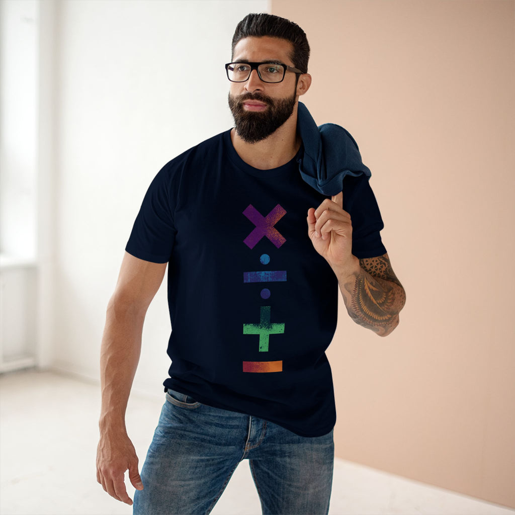 Math Symbols - Men's Staple Tee Navy Mens Premium T-Shirt Maths Printed in AU and US