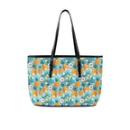 Pineapple Coconut PU Leather Tote Bag Large One Size Leather Tote Bag-Large Food Printed Offshore