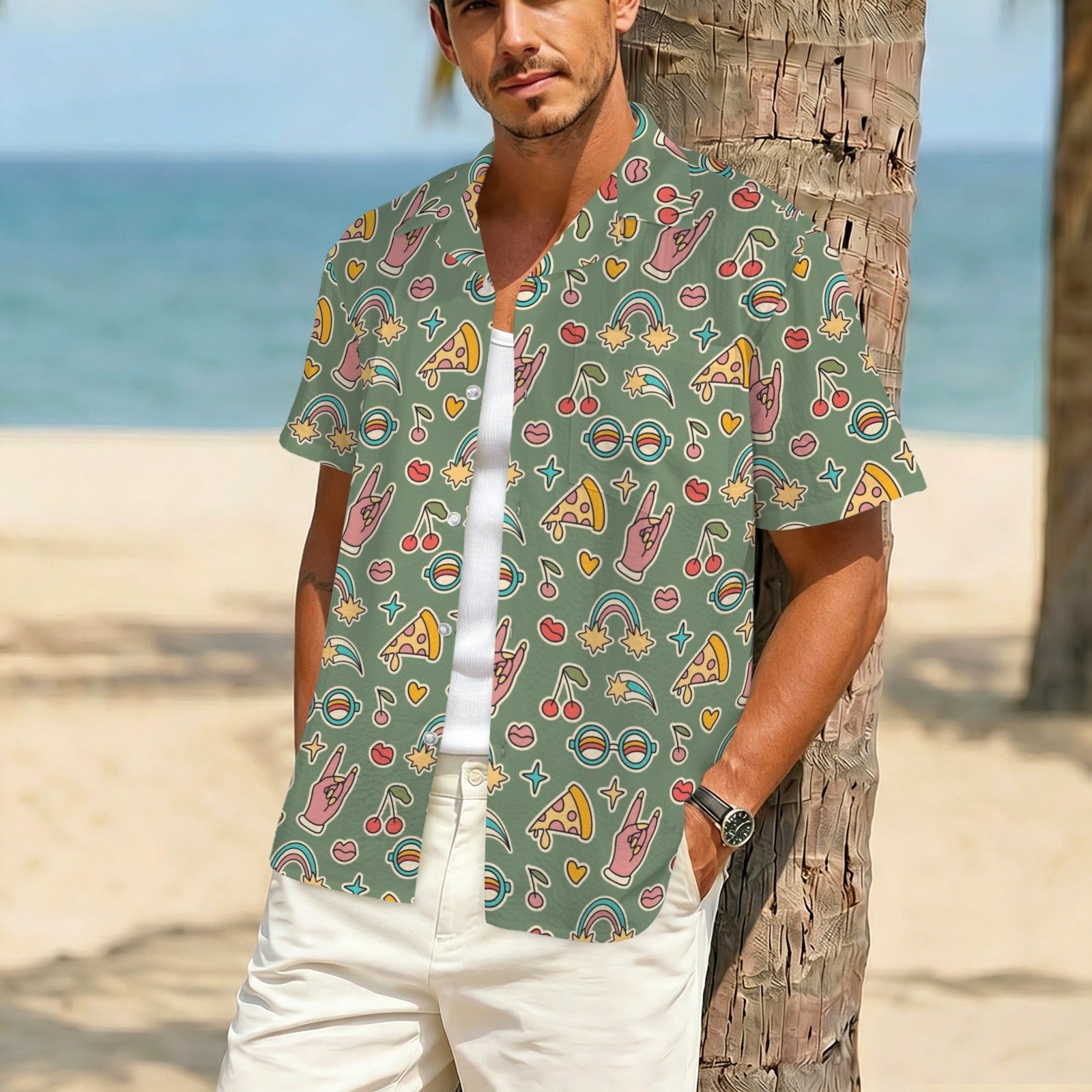 Groovy Retro Men's Crinkle Hawaiian Shirt