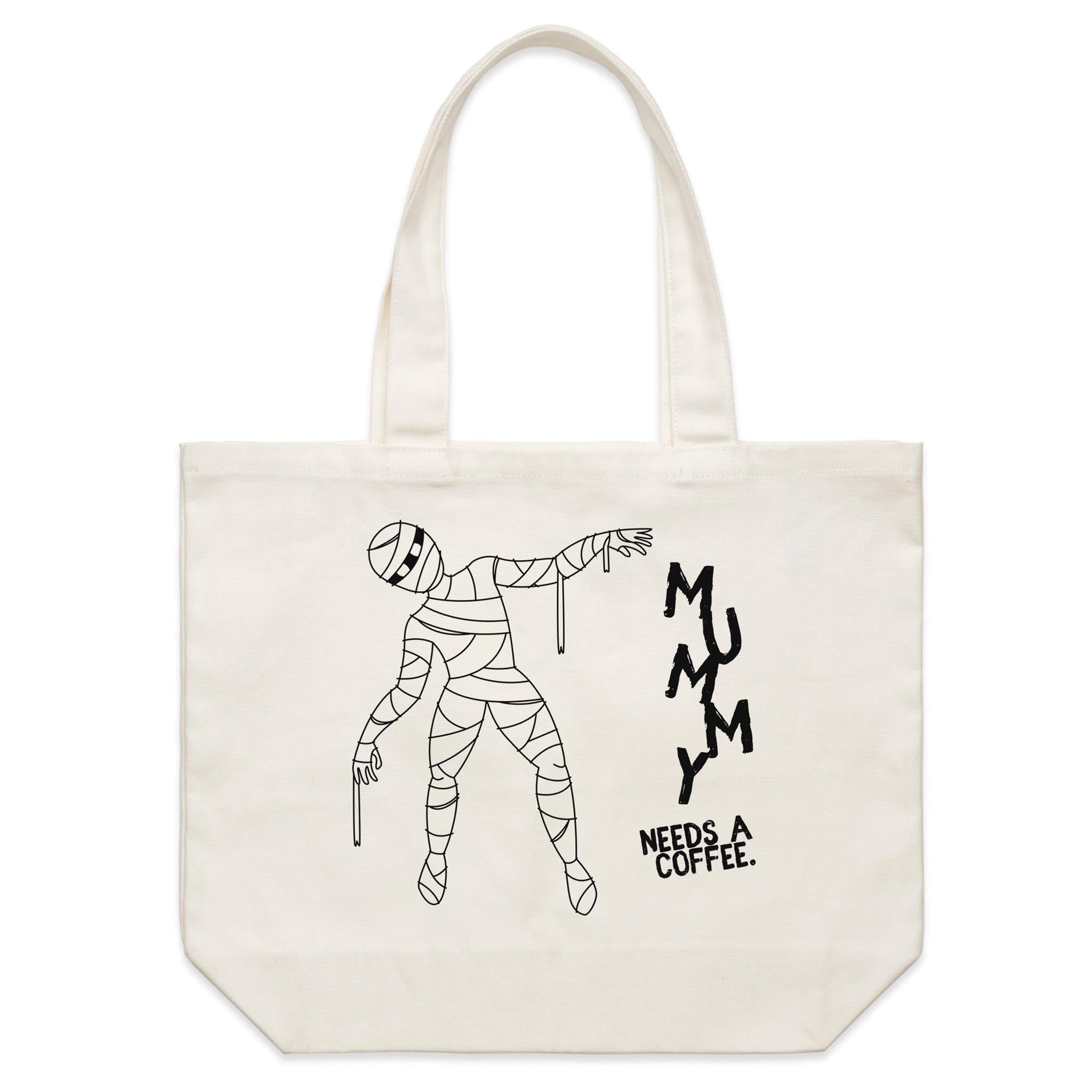 Mummy Needs A Coffee - Shoulder Canvas Tote Bag Default Title Large Tote Bag Coffee Mum Printed In Australia