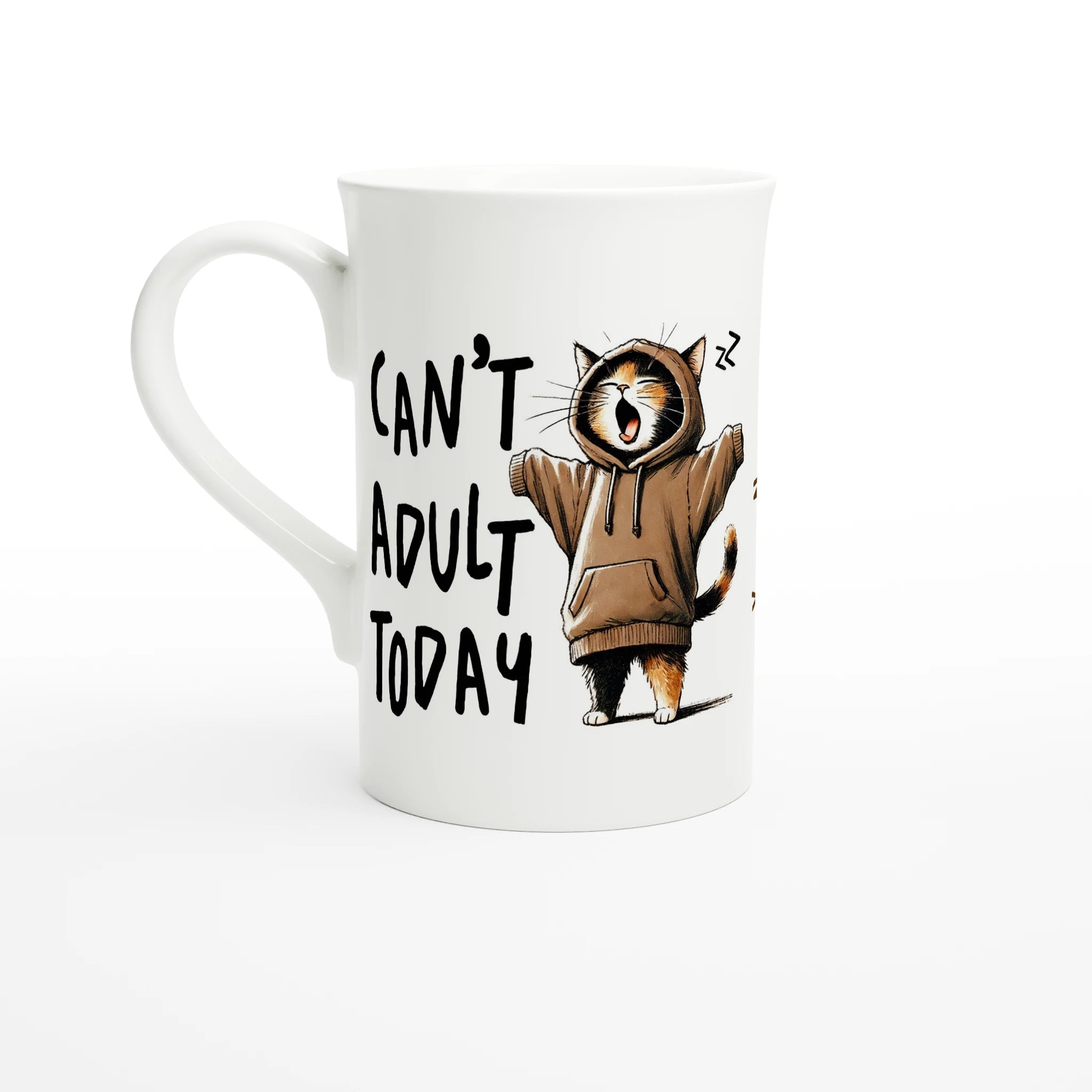 Personalise - Can't Adult Today - White 10oz Porcelain Slim Mug Default Title Personalised Porcelain Mug animal Globally Fulfilled