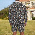 Eyes On Black Men's Lightweight Sun Hoodie & Shorts Set Men's Lightweight Sun Hoodie & Shorts Printed Offshore