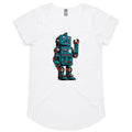 Robot Women's AS Colour Scoop Neck T-Shirt White Womens Scoop Neck T-shirt Printed In Australia Sci Fi