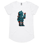 Robot - Womens Scoop Neck T-Shirt White Womens Scoop Neck T-shirt Printed In Australia Sci Fi