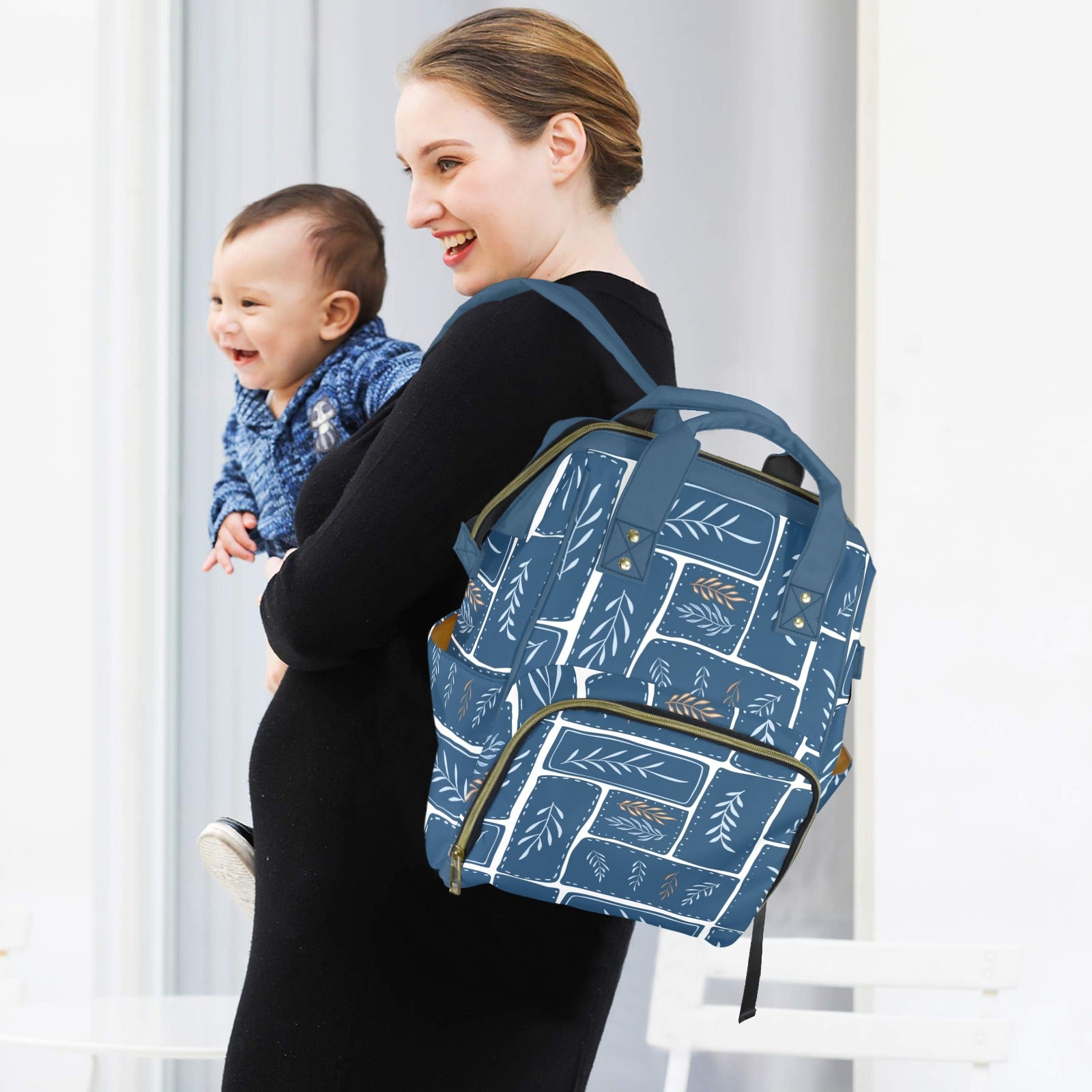 Leaf Tiles - Multi-Function Backpack, Nappy / Diaper Bag