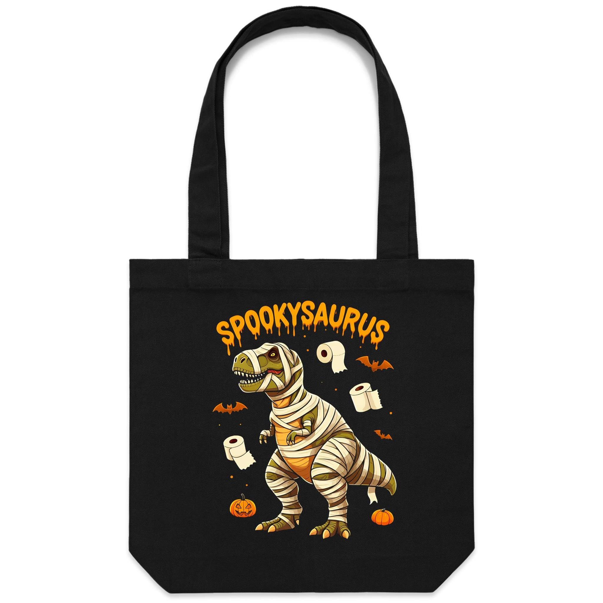 Spookysaurus, Halloween Dinosaur - Canvas Tote Bag Default Title Tote Bag Halloween Printed In Australia