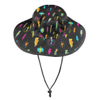 Fun Lightning Wide Brim Bucket Hat Wide Brim Bucket Hat comic Printed Offshore