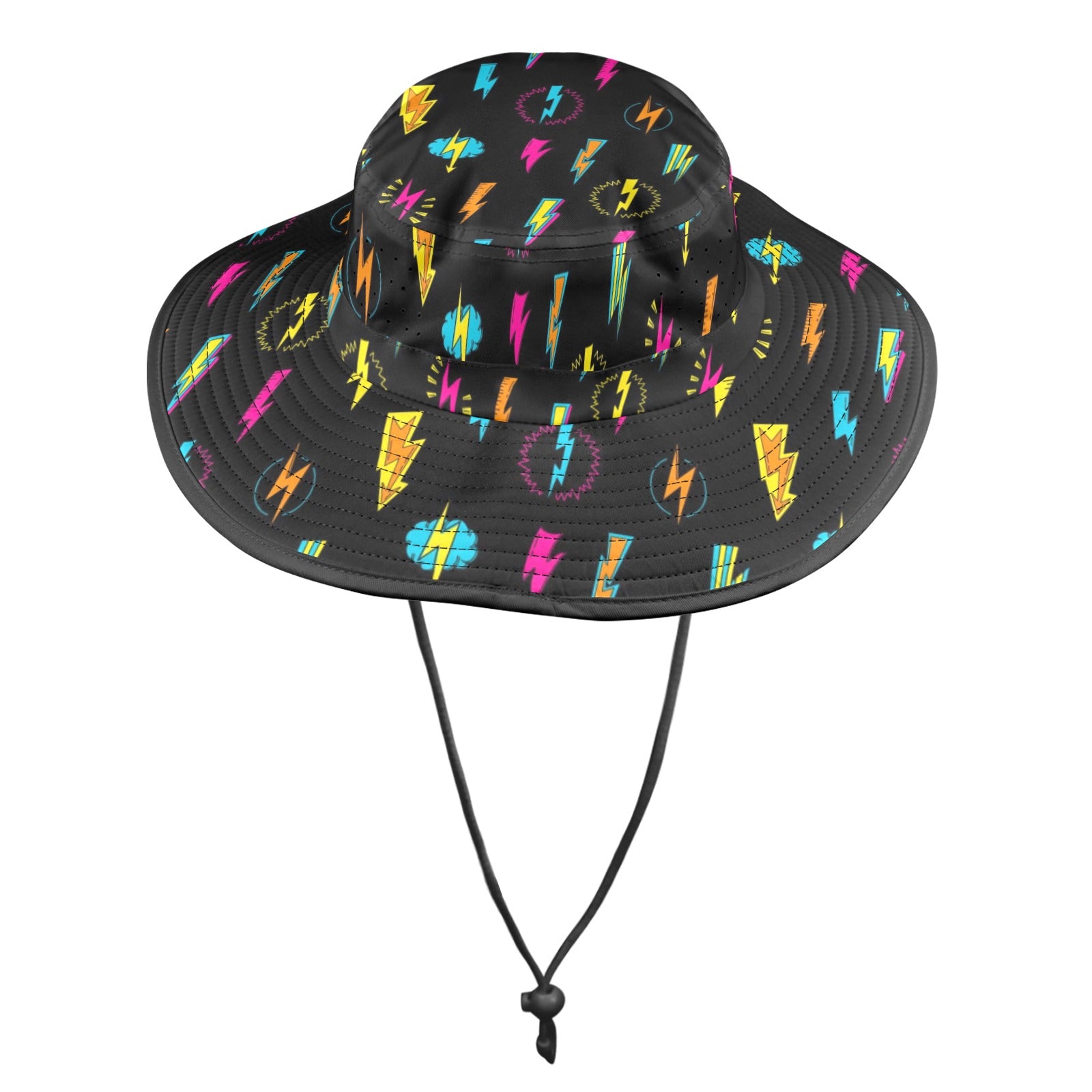 Fun Lightning - Wide Brim Bucket Hat Wide Brim Bucket Hat comic Printed Offshore