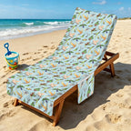 Parrots Beach Chair Towel Cover with Side Pockets