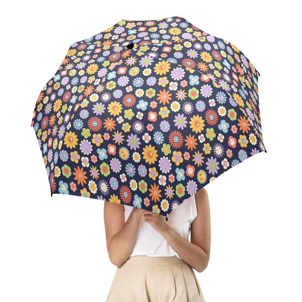 Groovy Flowers Umbrella Umbrella Plants Printed Offshore Retro