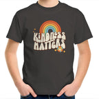 Kindness Matters - Kids Youth T-Shirt Charcoal Kids Youth T-shirt Kindness Positivity Printed In Australia Retro