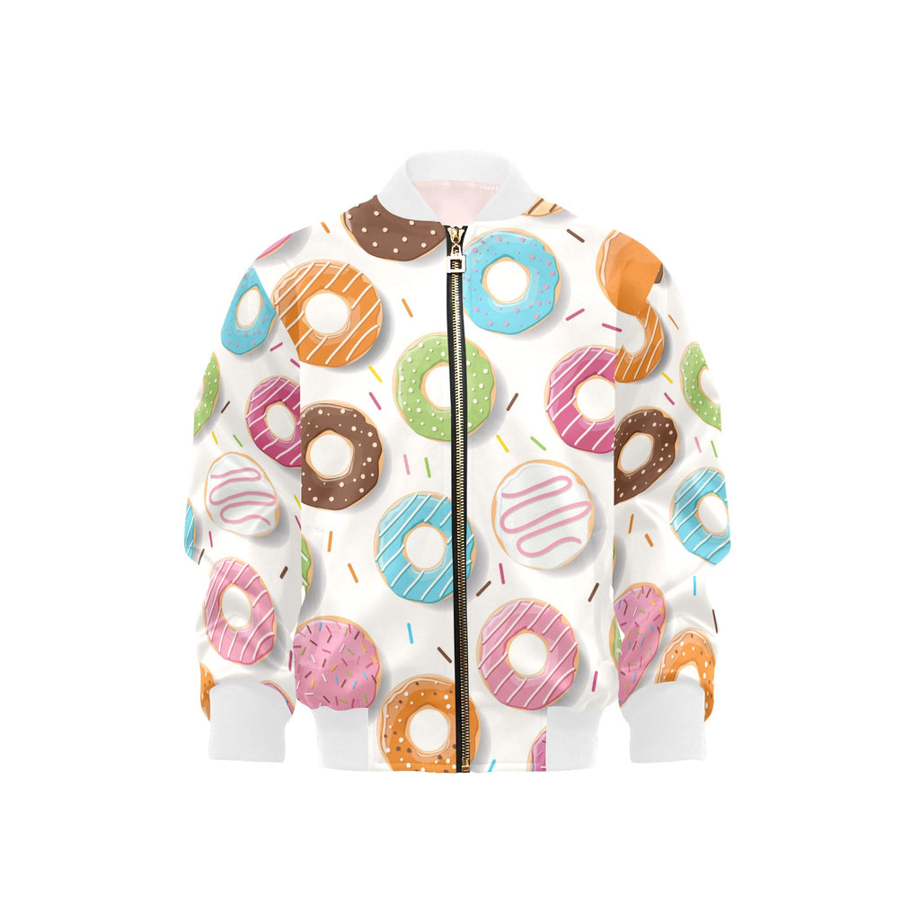 Colourful Donuts Kids Bomber Jacket XL Kids Bomber Jacket Food Printed Offshore