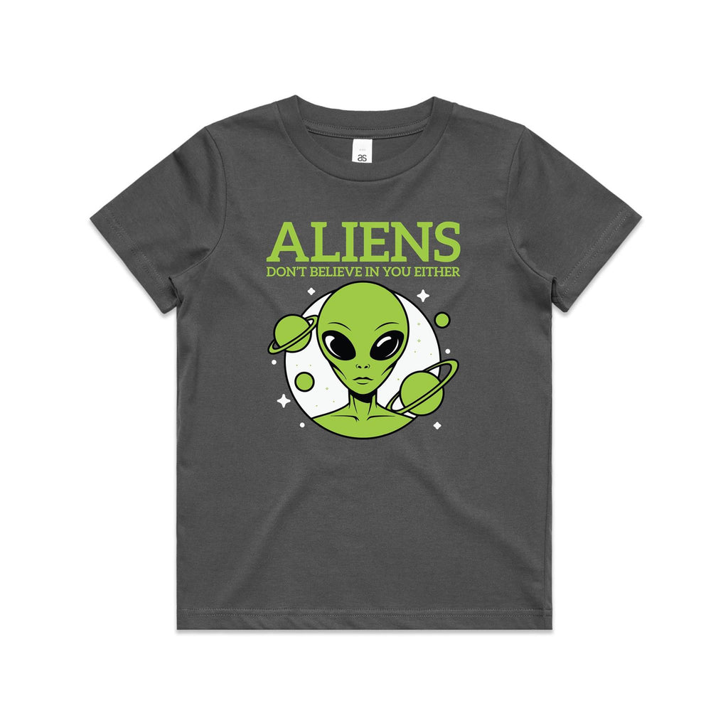 Aliens Don't Believe In You Either Kids AS Colour T-shirt
