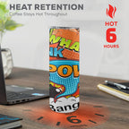 Comic Book 2 20oz Tall Skinny Tumbler with Lid and Straw