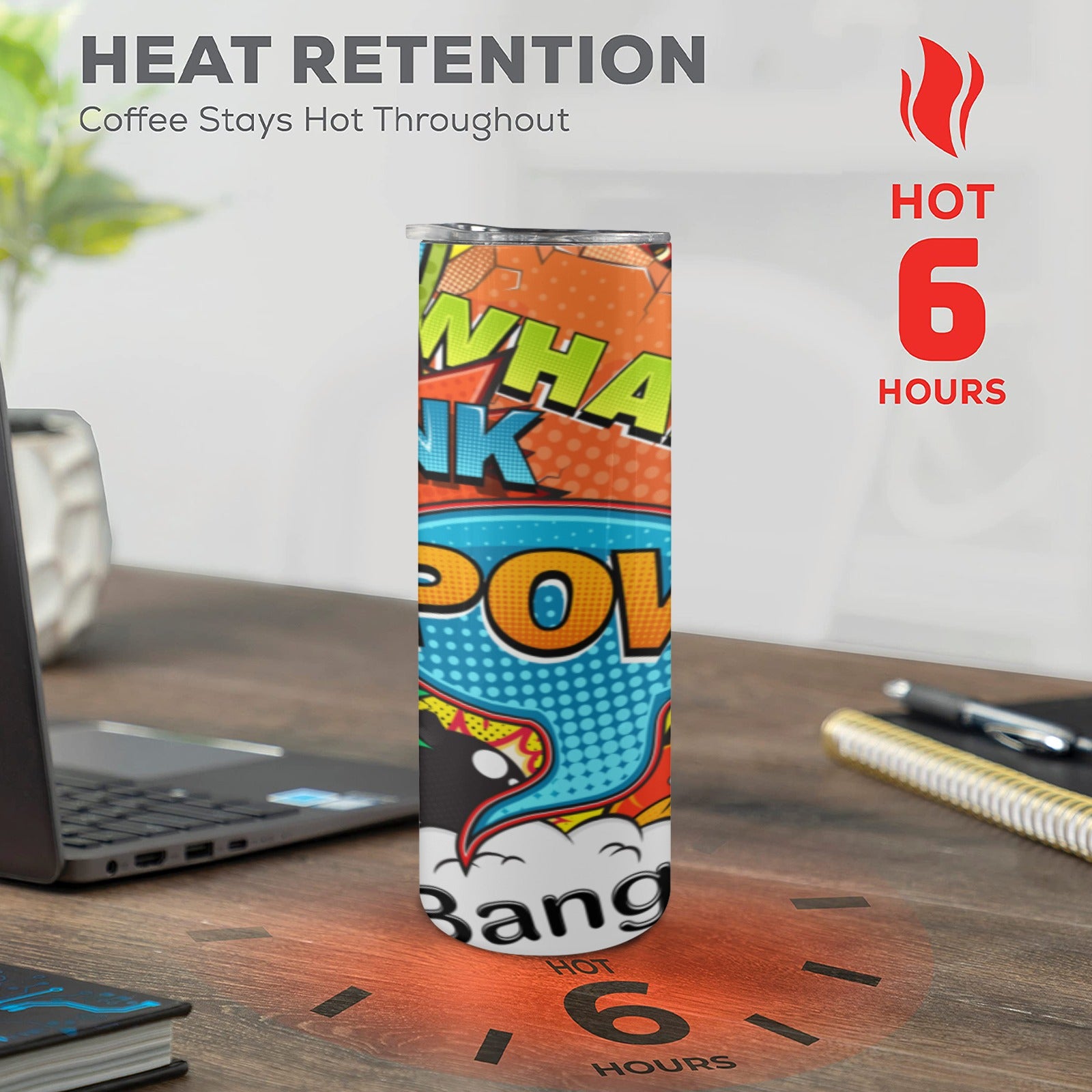 Comic Book 2 20oz Tall Skinny Tumbler with Lid and Straw