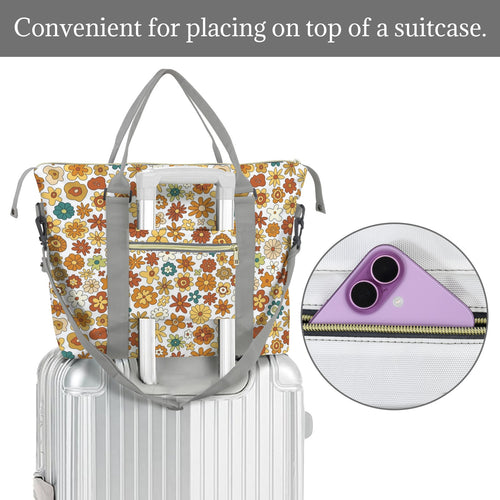 70's Style Floral Duffle Bag-Simple (Model 1715) Duffle Bag-Simple (1715)