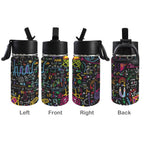 Colourful Maths Formulas 12oz Kids Water Bottle with Straw Lid