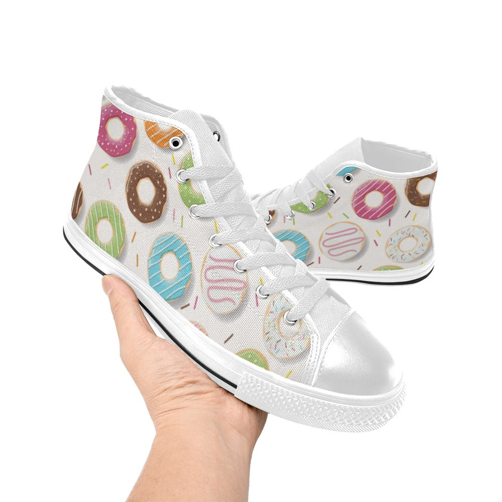 Doughnuts Kids High Top Canvas Shoes
