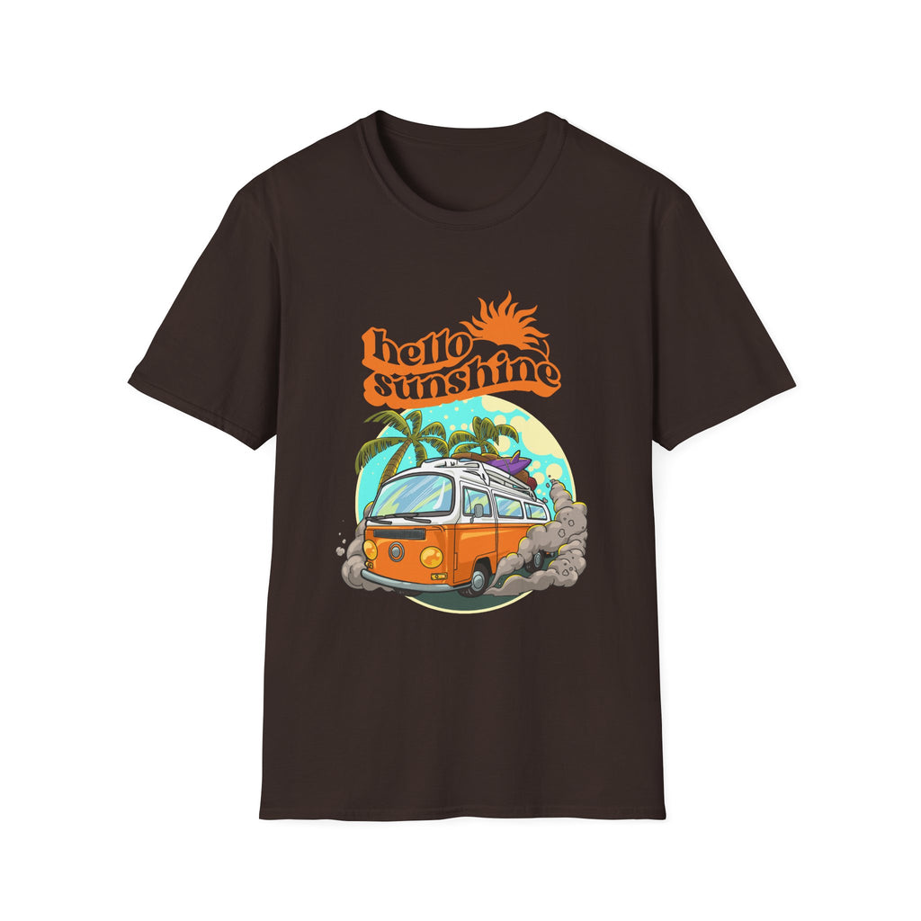 Hello Sunshine, Beach Van - Unisex Softstyle T-Shirt