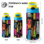 Colourful Cats - Little Kids Water Bottle Little Kids Water Bottle animal Printed Offshore
