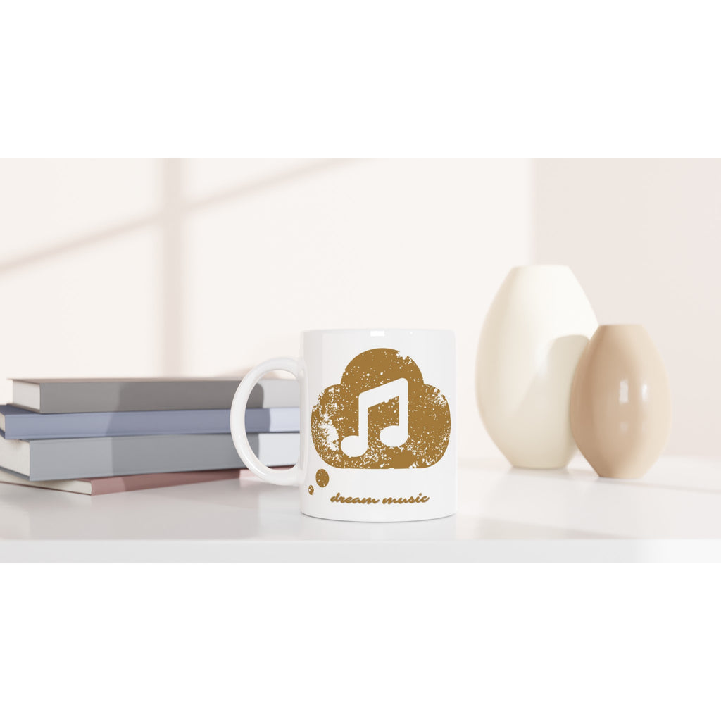 Dream Music - White 11oz Ceramic Mug White 11oz Mug Globally Fulfilled Music
