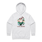 Cool Beans, Coffee - Womens Hoodie White Marle Womens Hoodie Coffee Printed In Australia