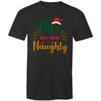 Nice Until Proven Naughty, Christmas - Mens T-Shirt Black Mens Christmas T-shirt Christmas Printed In Australia