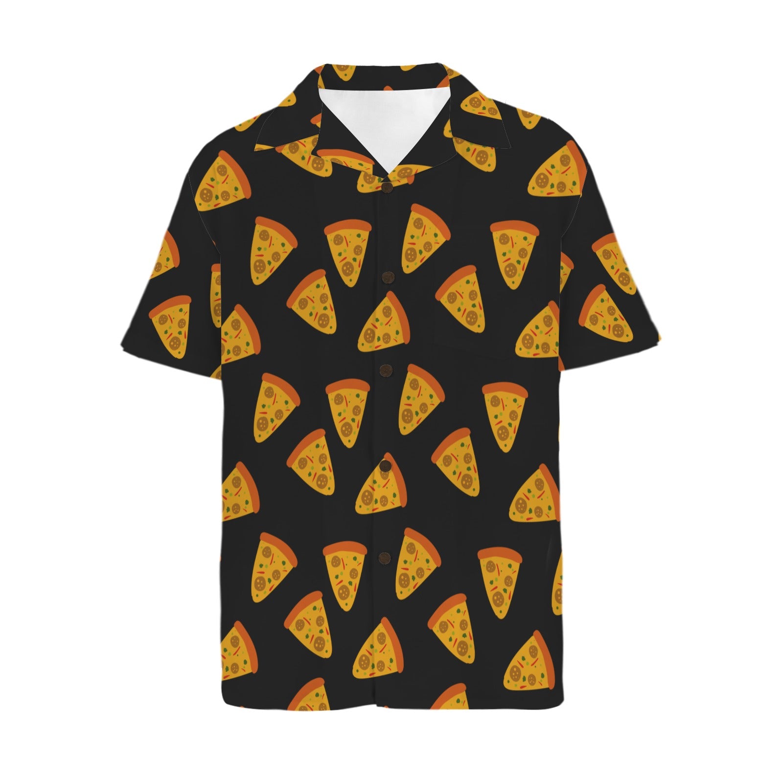 Pizzas Men's Short Sleeve Hawaiian Shirt Men's Hawaiian Shirt (New) Food Printed Offshore
