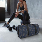 Gold Flowers On Navy Duffle Bag Duffle Bag Printed Offshore