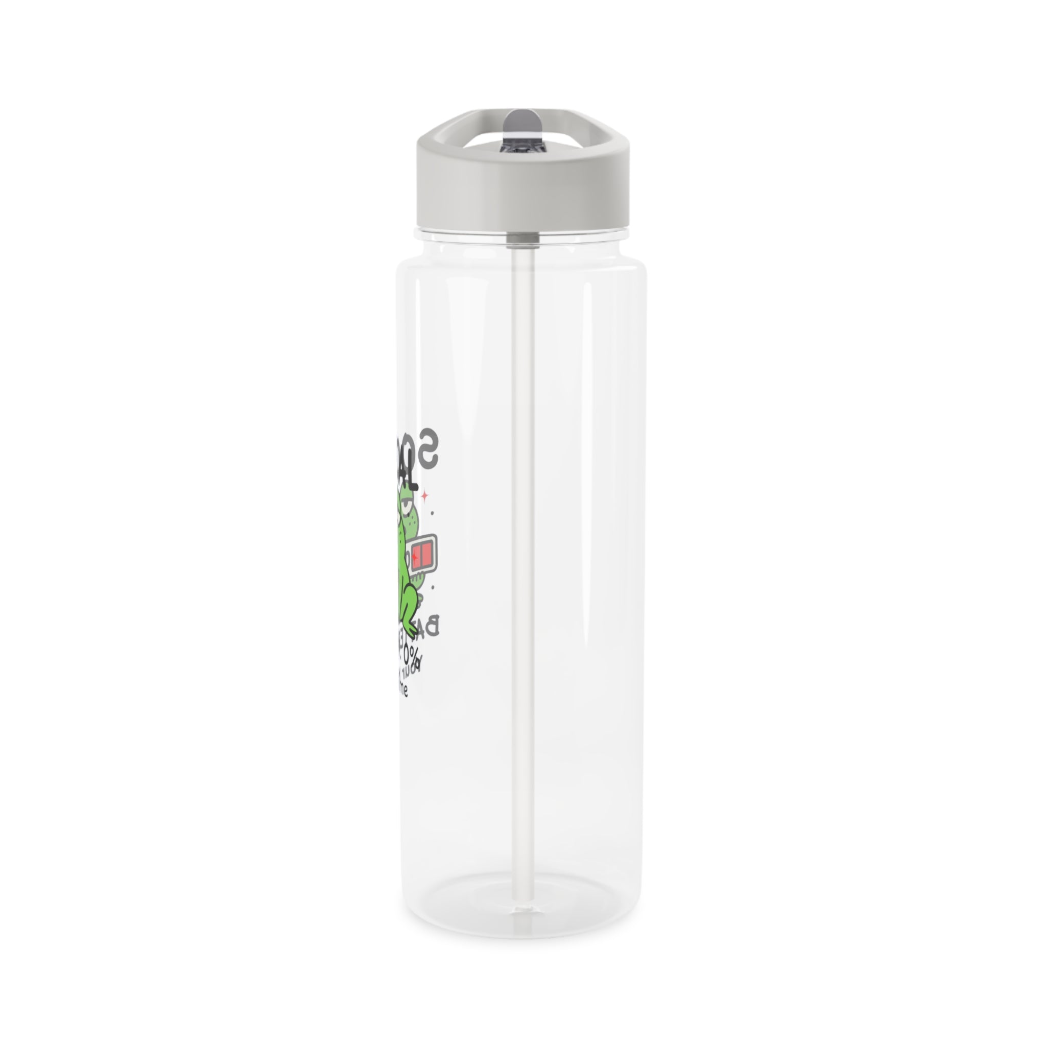 Personalised - Frog, Social Battery - Clear Tritan Water Bottle