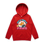 Cat Nap, Let's Take A Paws - Kids Hoodie Red Kids Hoodie Printed In Australia