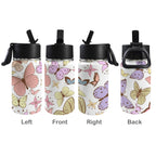 Cartoon Butterfly 12oz Kids Water Bottle with Straw Lid 12oz Kids Water Bottle with Straw Lid Printed Offshore